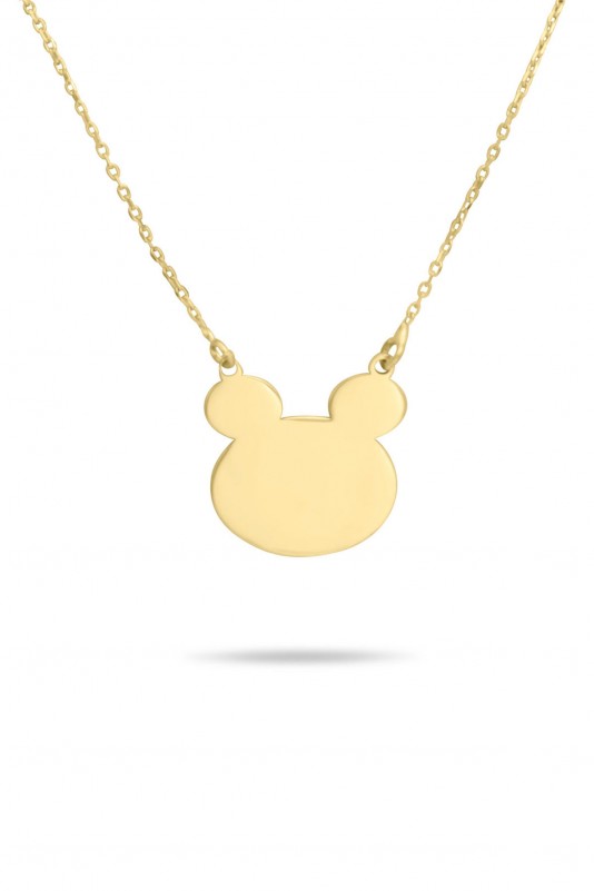 Altın Mickey Mouse Model Kolye