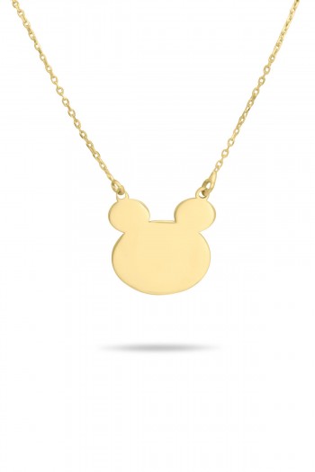 Altın Mickey Mouse Model Kolye